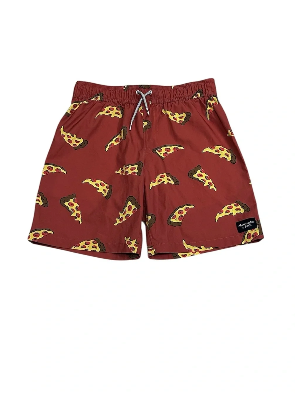 Abercrombie Kids Swim Trunks Size 11/12 Pizza Lovers Boxer Briefs Lined 6”